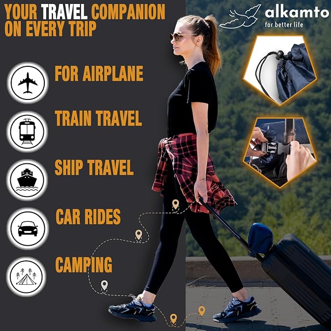 Travel & Camping Comfortable Memory Foam Pillow – Easy to Carry Portable Bag – - Image 7