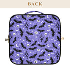 Makeup Organizer Bag, Halloween Bat Travel Makeup Bags Makeup Vanity Case Large Capacity Rhombus Cosmetic Toiletry Bag for Girl Women Ladies