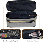 Hair Dryer Travel Carrying Case, Curling Iron Storage Bag, Slim Expandable Handheld Dual-Layer Travel Storage Bag for Dryer/Hair Tool Organizer/Style Organizer