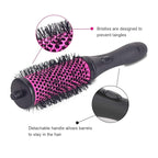 Round Brush for Blow Out - Round Hair Brush Set with Detachable Barrels Styling Tool, Roller with 6 Barrels 1 Handle, 3 Different Hair rollers to Create Your Hairstyle