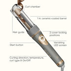INFINITI PRO CONAIR Curl Secret Automatic Curling Iron, ¾-inch Curling Iron Barrel, Automatic Hair Curler for All Hair Types and Lengths, Dual Voltage for Worldwide Travel, Gray/Gold