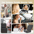 Makeup Bag with Removable Lighted Mirror, Travel Make up Bag with Lights - Image 6