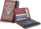 RFID Passport Holder Wallet for Women Men Travel, Leather US Passport Cover Case - Image 7