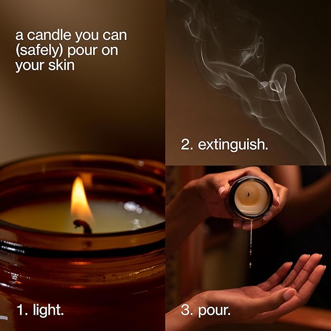 Maude Burn No. 3 - Hydrating + Skin-Softening Soybean + Jojoba Oil Massage Candle - Soothing Warm Massage Oil Candle with Notes of Eucalyptus + Sandalwood - Relaxing Self Care Gifts (4 oz)