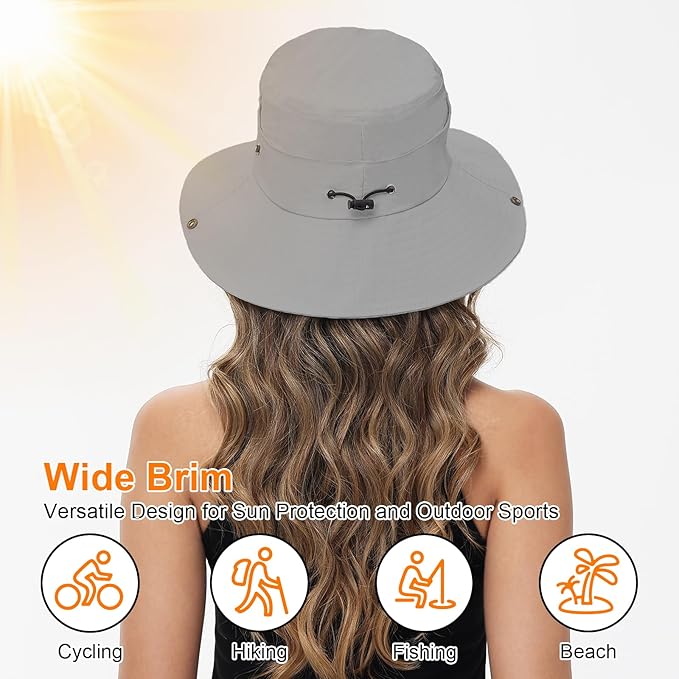 Sun Hats for Women Bucket Hat UV Protection Fishing Hat Wide Brim Safari Hats 2 - Image 4