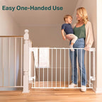 Cumbor 29.2–43" Baby Gate for Stairs, Wall-Mounted, Expandable No Bottom Bar - Image 7