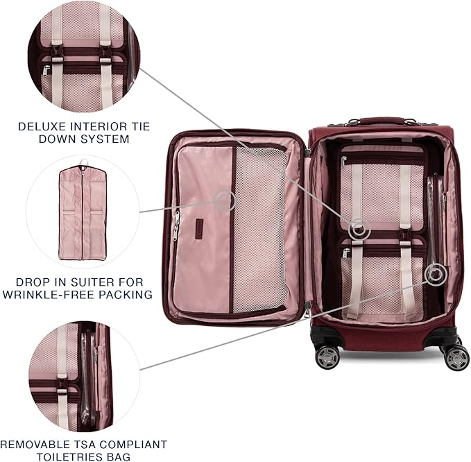 Travelpro Platinum Elite Softside Expandable Carry on Luggage, 8 Wheel Spinner - Image 5