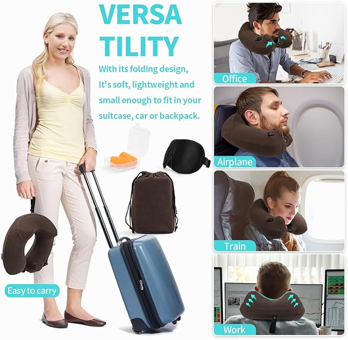 2 Pack Inflatable Travel Neck Pillows - Image 5