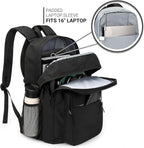 ZORFIN 36L Black Backpack for College, and Travel: Water Resistant Bookbag - Image 5