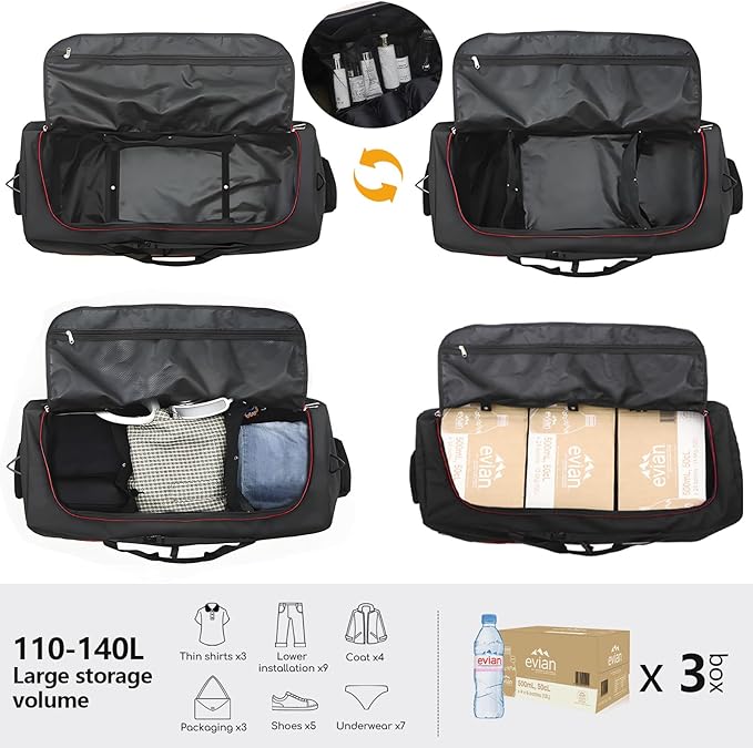 CONTAIL 32" Soft-Sided Rolling Duffle Bag - Image 4