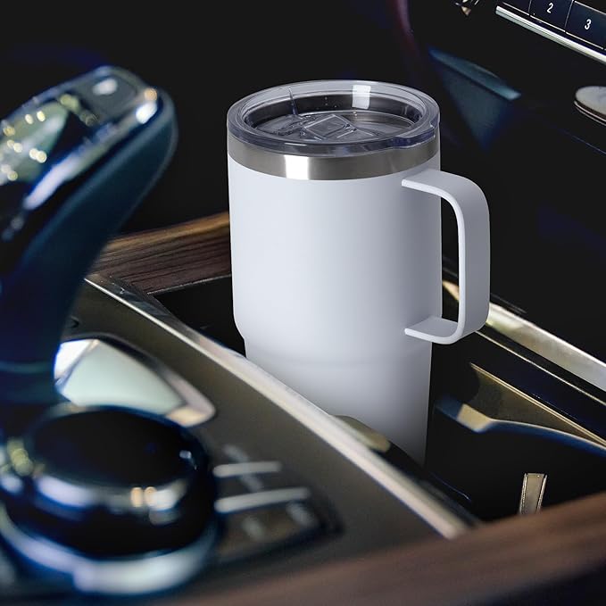 20oz Tumbler with Handle & Lid, Insulated Stainless Steel Travel Mug, Leakproof - Image 5