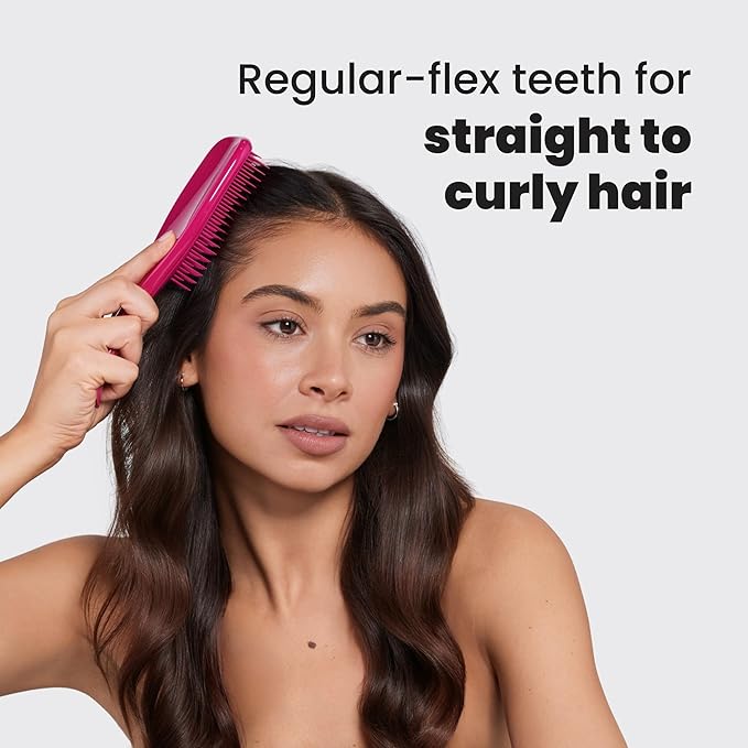 Tangle Teezer Ultimate Detangler Brush for Wet & Dry Hair, Eliminates Knots & Reduces Breakage for Straight to Wavy Hair Types, Electric Raspberry