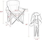 Mesh Folding Camping Chairs for Adults, Oversized Portable Outdoor Chairs - Image 3
