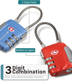 Fosmon TSA Approved Luggage Locks, Cable Suitcase Travel Lock, 3 Digit Long - Image 3