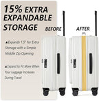 24 Inch Top Opening Checked Travel Luggage Expandable - Image 3