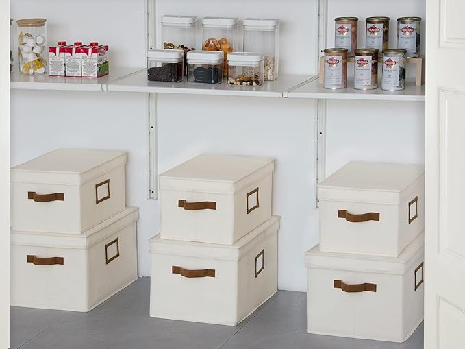 StorageWorks Storage Bins with Lids, Decorative Storage Boxes with Lid and PU - Image 7