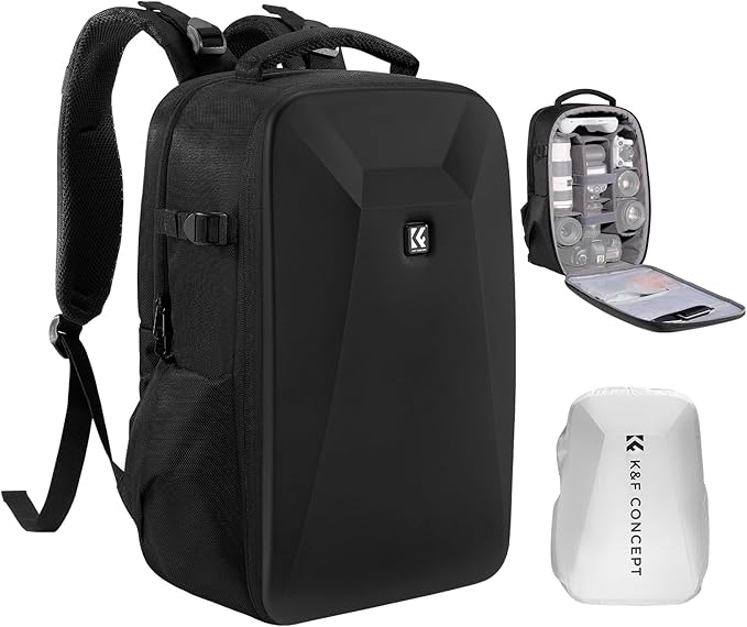 K&F Concept Camera Backpack, Hardshell Photography DSLR Camera Bag by KFCONCEPT