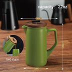 DHPO Ceramic French Press Coffee Maker, 22 Ounce Coffee Press Manual Brewer - Image 4
