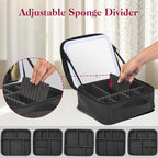 Travel Makeup Bag With LED Mirror, Cosmetic Train Case with 3 Color Setting - Image 5
