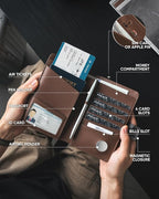 VULKIT Passport Holder with Airtag Holder RFID Blocking Passport Wallet Travel - Image 4