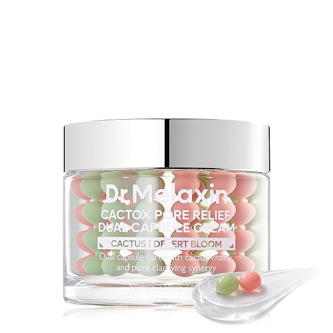 Dr.Melaxin Cactox Pore Dual Capsule Cream – Pore Minimizing Hydrating Face Cream with Cactus Extract, PDRN & Vegan Collagen for Firmness & Skin Repair