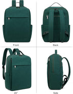 MASINTOR 15.6 inch PU Leather Laptop Backpack Purse - Image 4