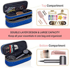 Hair Dryer Travel Carrying Case, Curling Iron Storage Bag, Slim Expandable Handheld Dual-Layer Travel Storage Bag for Dryer/Hair Tool Organizer/Style Organizer