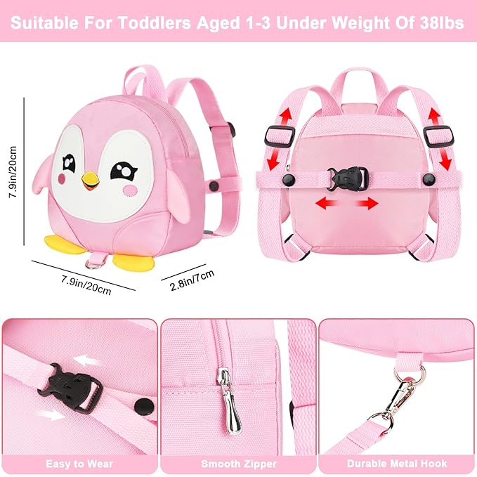 Accmor Toddler Harness Backpack Leash, Cute Penguin Kid Backpacks - Image 3