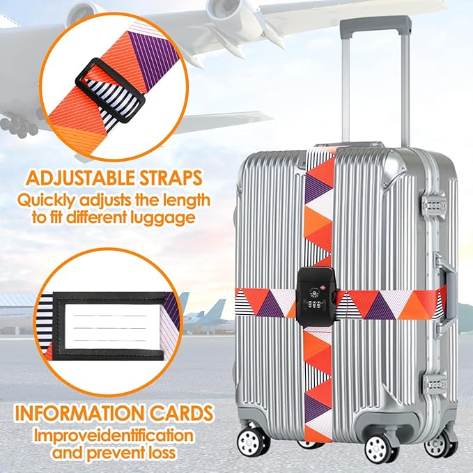 Adjustable Travel Luggage Strap Suitcase Belt Travel Bag Accessories 1.96 in W - Image 4