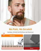 New Electric Beard & Nose Hair Trimmer Kit - Painless Razor with 12 in 1 Rotating Comb, Magnetic Nose Hair Head, Waterproof Wet/Dry, Groin/Ball Shaver for Men, USB-C Fast Charging,White(Pack)