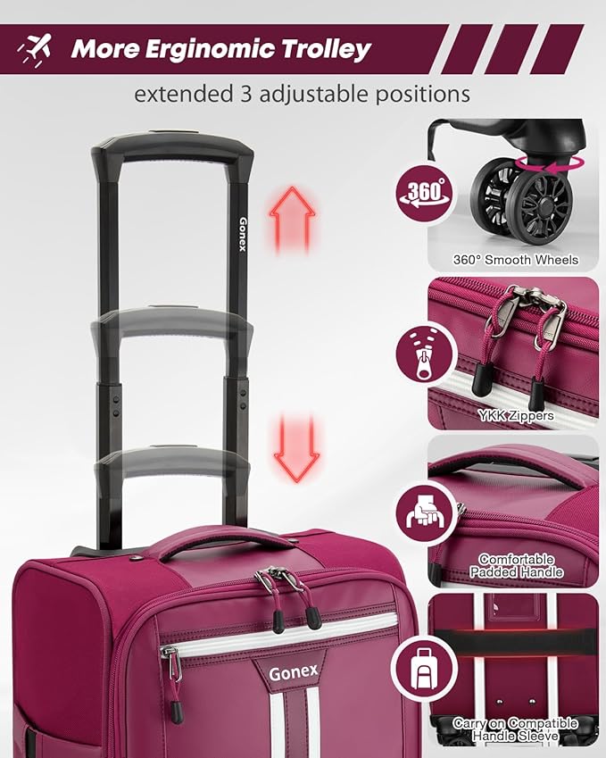 Gonex 16 inch Underseat Carry On Luggage - Image 5