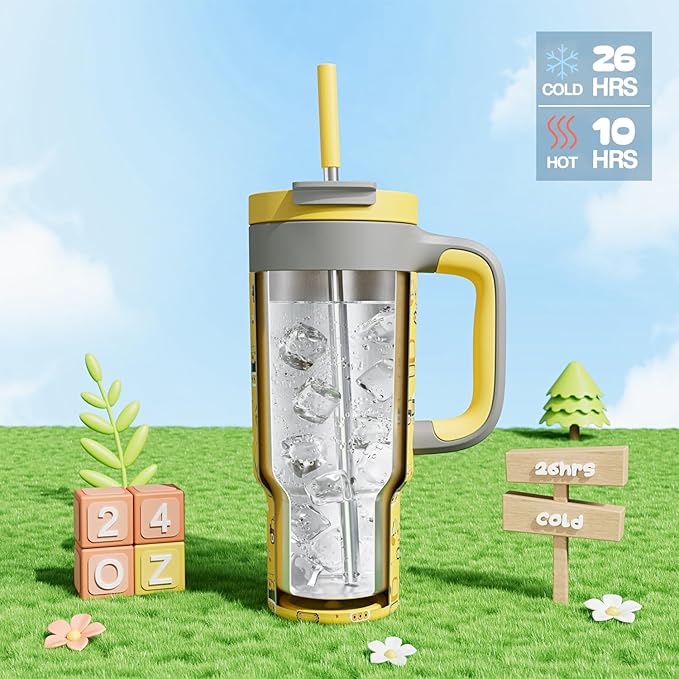 24 oz Stainless Steel Cup with Handle - Image 2