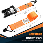 6 Pack 2 inch Ratchet Straps Heavy Duty J Hook 2 in x 15ft - Image 2
