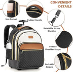 Small Rolling Backpack for Women, Lightweight Travel Backpack - Image 3