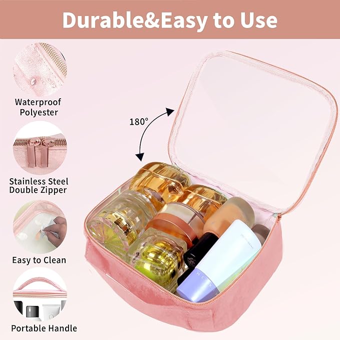 Travel Toiletry Bag, 2 Pack Clear Makeup Bags - Image 4