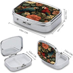 Metal 2 Compartment Pill Organizer Travel Friendly Portable Compact Pill Box - Image 3