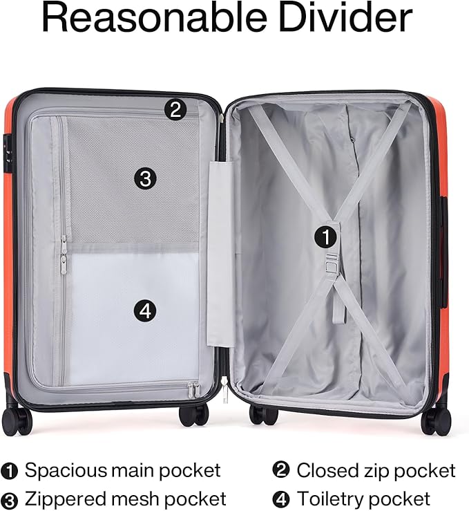 Hanke 29 Inch Expandable Checked Luggage Lightweight PC Hard Shell Luggage - Image 7