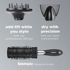 Infiniti PRO CONAIR Hair Dryer with Diffuser,Professional AC Motor,Tourmaline Ceramic Technology Blow Dryer,Includes Concentrator and Blowout Brush,Amazon Exclusive,Gray,(Pack of 4)