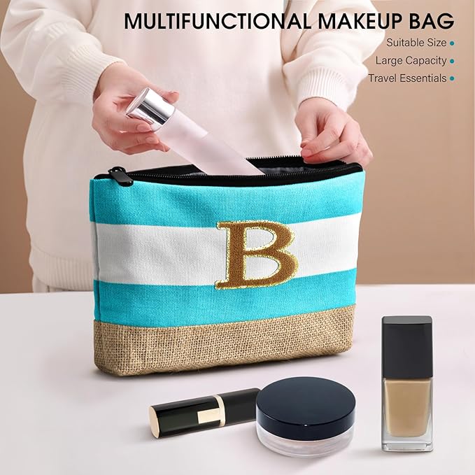 Becokan Beach Bag Initial Beach Tote - Image 7