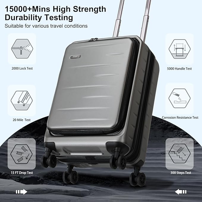 Expandable Carry On Luggage Airline Approved, 20 Inch Lightweight ABS+PC Hard - Image 7