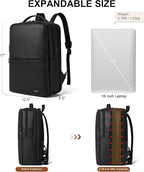 Vegan Leather Laptop Backpack for Women&Men, 16 Inch Expandable Backpack - Image 4
