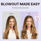 Wavytalk Blowout Boost Thermal Brush, 1.5 inch Heated Round Brush for Blowout Look, Negative Ion Technology, Ceramic Tourmaline, 5 Temperature Settings, Dual Voltage, Blue