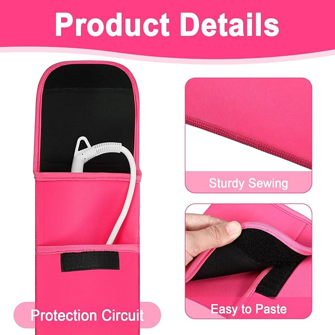 Shappy 2 Pcs Heat Resistant Hair Tools Bag Curling Iron Travel Case Cover Neoprene Flat Iron Holder Travel Case and Silicone Mat Pouch for Hot Hair Tools Storage Organizer(Solid Style)