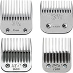 4 Pack Large Size Detachable Replacement Blades set,compatible with oster Classic 76/Star-Teq/Power-Teq andi A*dis AGC,BDC,BGC,MBG Series Clippers，size from 3/8 to 3/4 -Inch（9.5-19mm）