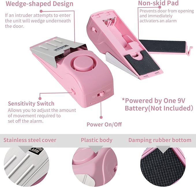 Portable Door Lock & Door Stop Alarm Set, Dual Protection Home Security Door Kit - Image 5