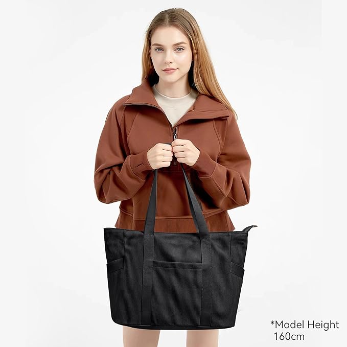 Tote Bag for Women with Zipper, Travel Tote Bags with Compartments Large - Image 3