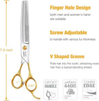 JASON 7.5" Thinning Shears for Dogs 40-Teeth Dog Grooming Blending Shear Professional Pet Thinners Blender Scissors Trimming Kit for Groomers Christmas Gift