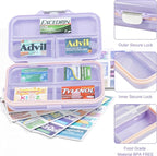 Travel Pill Organizer Box with Medicine Labels, 7 Compartments Portable Pill - Image 8