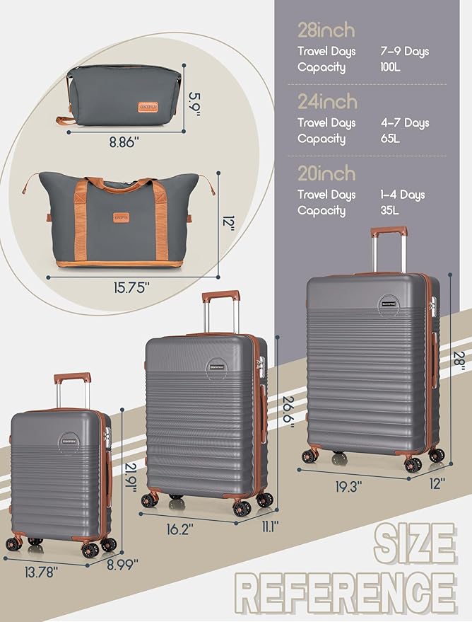 Luggage Sets 5 Piece, Suitcases - Image 6