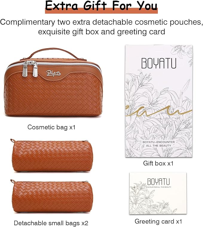 BOYATU Travel Makeup Bags for Women: 3 Pcs Large Make up Bags Set - Image 6